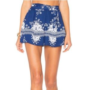 Lovers + Friends Blue Temple Scarf Sasha Shorts - XS